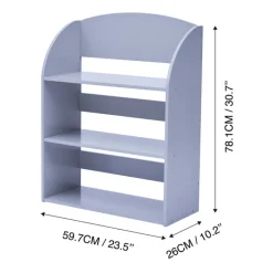 Kids Teamson Fantasy Fields Child Sized Bookcase with 3 Shelves, Gray- FINAL SALE