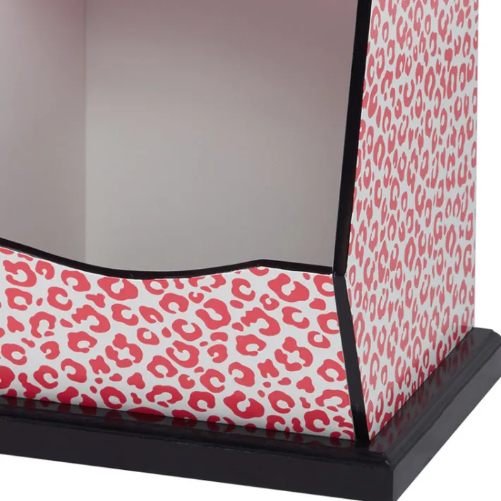 Kids Teamson Fantasy Fields Fashion Leopard Prints Miranda Toy Cubby Storage, Pink/Black -FINAL SALE