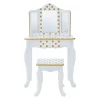 Kids Teamson Fantasy Fields Gisele Polka Dot Kids Vanity Table & Stool, White & Gold
