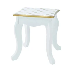Kids Teamson Fantasy Fields Gisele Polka Dot Kids Vanity Table & Stool, White & Gold