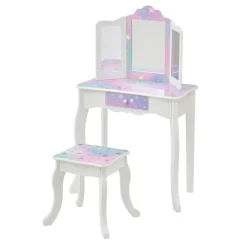 Kids Teamson Fantasy Fields Gisele Starry Sky Kids Vanity Table & Stool, White & Lavender