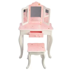 Kids Teamson Fantasy Fields Gisele Twinkle Star Kids Vanity Table & Stool, White & Pink
