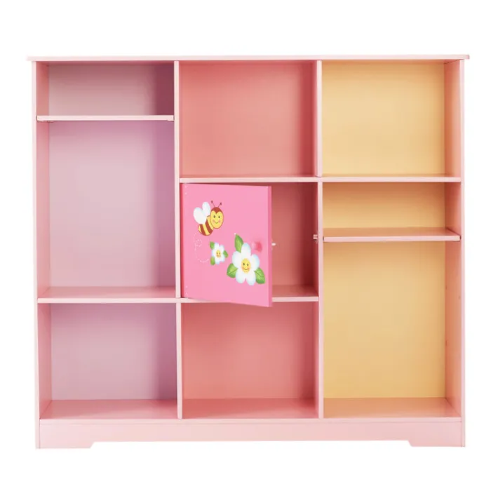 Kids Teamson Fantasy Fields Kids Painted Magic Garden Adjustable Cube Bookshelf, Pink