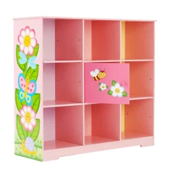 Kids Teamson Fantasy Fields Kids Painted Magic Garden Adjustable Cube Bookshelf, Pink
