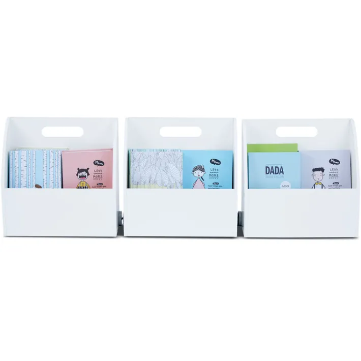 Kids Teamson Fantasy Fields Kids Portable Bookcase Set of 3 with Magnetic Dry Erase Whiteboard, White- FINAL SALE