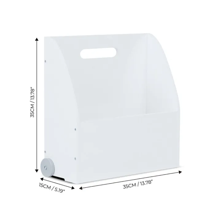 Kids Teamson Fantasy Fields Kids Portable Bookcase Set of 3 with Magnetic Dry Erase Whiteboard, White- FINAL SALE
