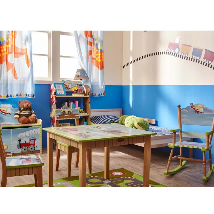 Kids Teamson Fantasy Fields Kids Transportation Themed Wooden Bookshelf with Storage Drawer, Multicolor- FINAL SALE