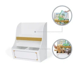 Kids Teamson Fantasy Fields Kids Versailles Bookcase Display with Toy Storage, White- FINAL SALE