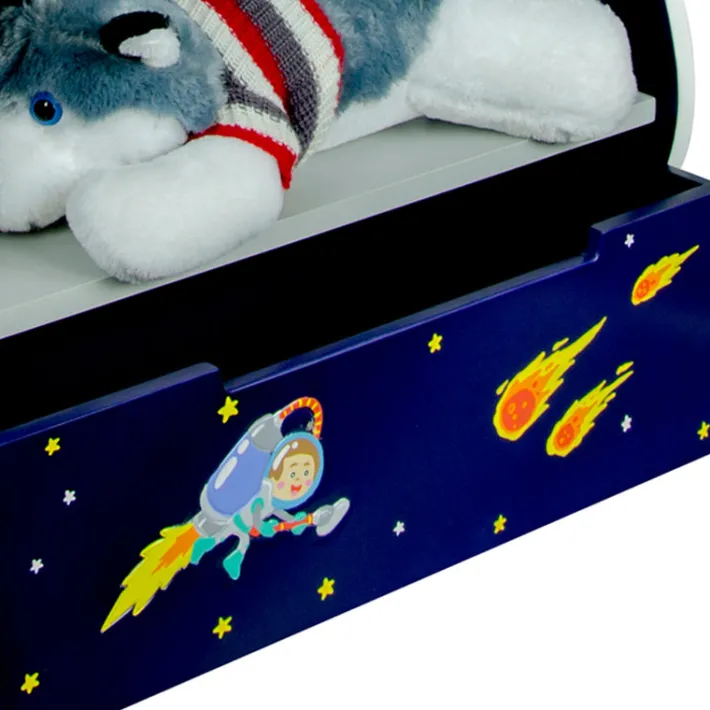 Kids Teamson Fantasy Fields Kids Wooden Outer Space Bookshelf with Drawer, Blue- FINAL SALE