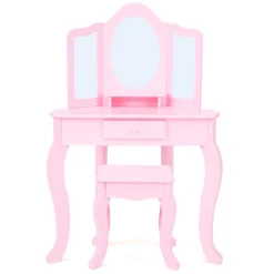 Kids Teamson Fantasy Fields Lady Alessandra Kids Corner Vanity Table & Stool, Pink