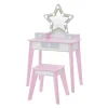 Kids Teamson Fantasy Fields Little Princess Star Vanity with LED Mirror, Lavender/White