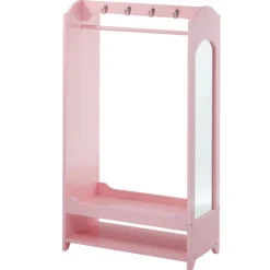 Kids Teamson Fantasy Fields Little Princess Bella Open Armoire with Full Length Mirror, Pink