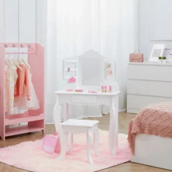 Kids Teamson Fantasy Fields Little Princess Anna Kids Vanity Table & Stool, White