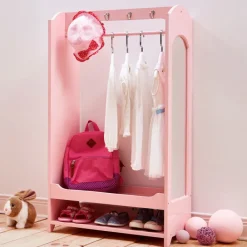 Kids Teamson Fantasy Fields Little Princess Bella Open Armoire with Full Length Mirror, Pink