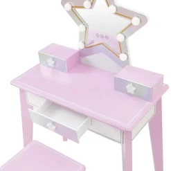 Kids Teamson Fantasy Fields Little Princess Star Vanity with LED Mirror, Lavender/White