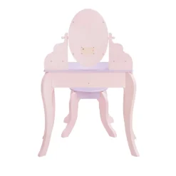 Kids Teamson Fantasy Fields Little Princess Rapunzel Vanity with LED Mirror, Pink