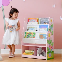 Kids Teamson Fantasy Fields Magic Garden Kids Display Bookshelf with Storage, Multi