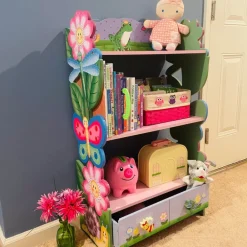 Kids Teamson Fantasy Fields Magic Garden Kids 3-Tier Bookshelf & Drawer, Multi