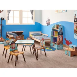 Kids Teamson Fantasy Fields Painted Pirate Island Kids Play Table, Multi -FINAL SALE