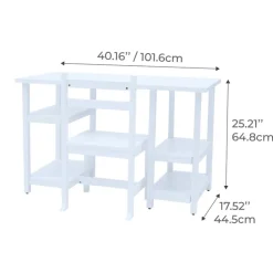 Kids Teamson Fantasy Fields Play Desk with Shelves and Chair, White- FINAL SALE