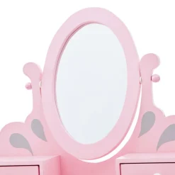 Kids Teamson Fantasy Fields Rapunzel Kids Vanity Table & Stool, Pink & Gray