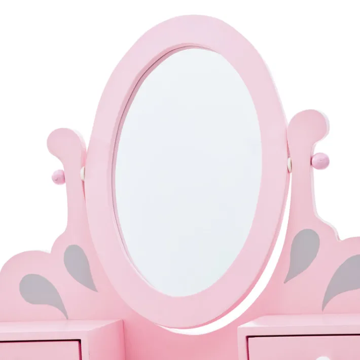 Kids Teamson Fantasy Fields Rapunzel Kids Vanity Table & Stool, Pink & Gray