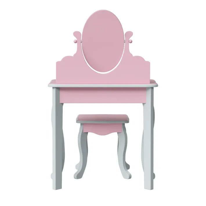 Kids Teamson Fantasy Fields Rapunzel Kids Vanity Table & Stool, Pink & Gray