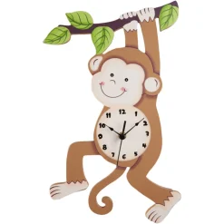 Kids Teamson Fantasy Fields Sunny Safari Monkey Kids Wall Clock, Brown
