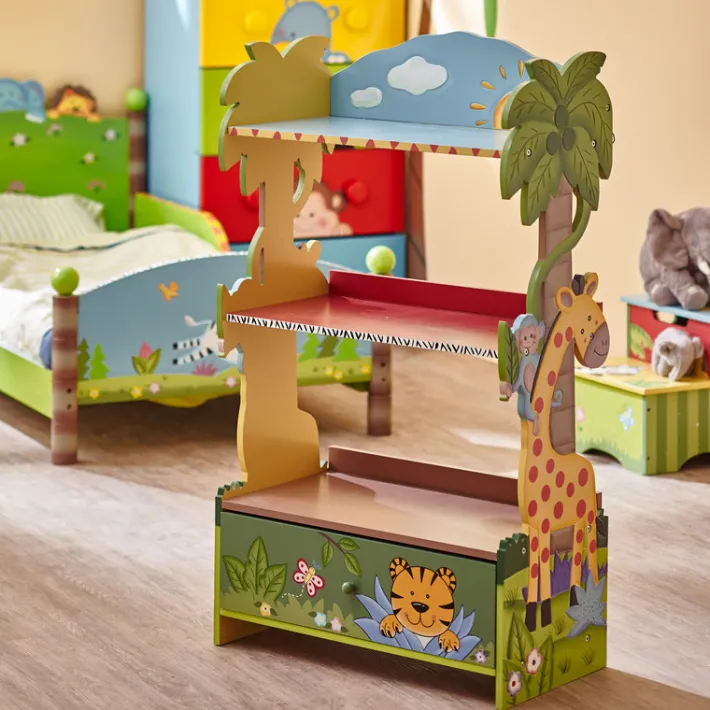 Kids Teamson Fantasy Fields Sunny Safari Kids 3-Tier Bookshelf & Drawer, Multi