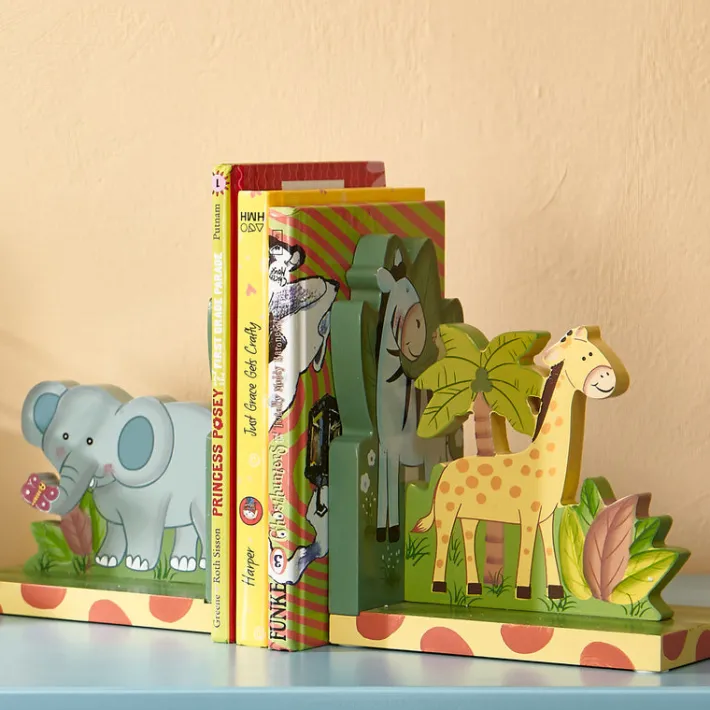 Kids Teamson Fantasy Fields Sunny Safari Bookends, Set of 2, Multicolor- FINAL SALE