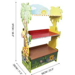 Kids Teamson Fantasy Fields Sunny Safari Kids 3-Tier Bookshelf & Drawer, Multi