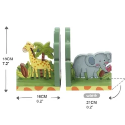 Kids Teamson Fantasy Fields Sunny Safari Bookends, Set of 2, Multicolor- FINAL SALE