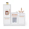 Kids Teamson Little Chef Milano Two-Piece Modular Modern Delight Play Kitchen with Cooking Accessories, White- FINAL SALE