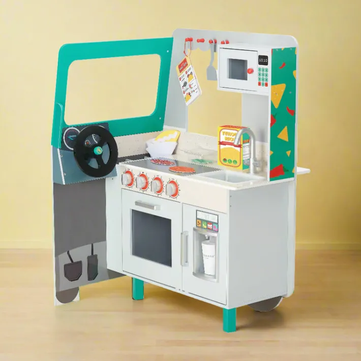 Kids Teamson My Little Helper Kids Play Taco Truck Playset with Accessories