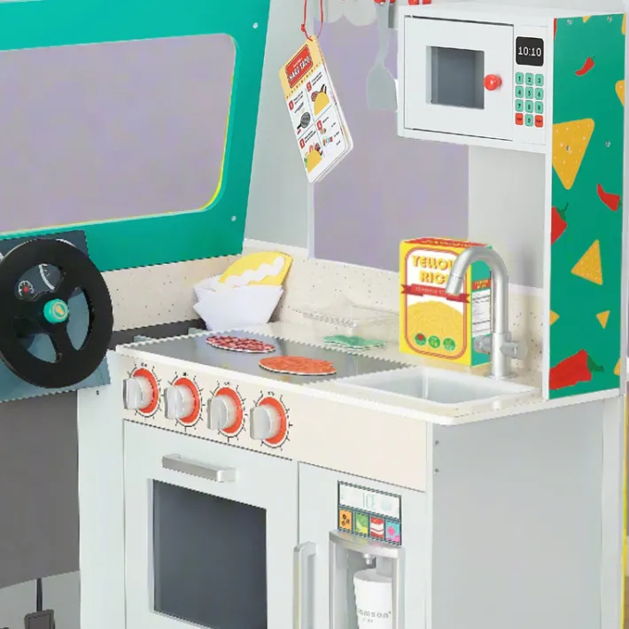 Kids Teamson My Little Helper Kids Play Taco Truck Playset with Accessories