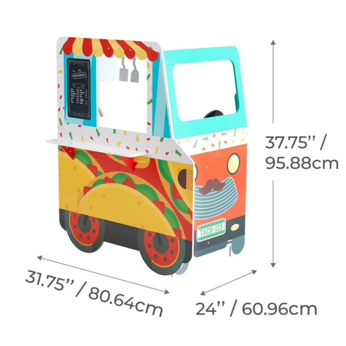 Kids Teamson My Little Helper Kids Play Taco Truck Playset with Accessories