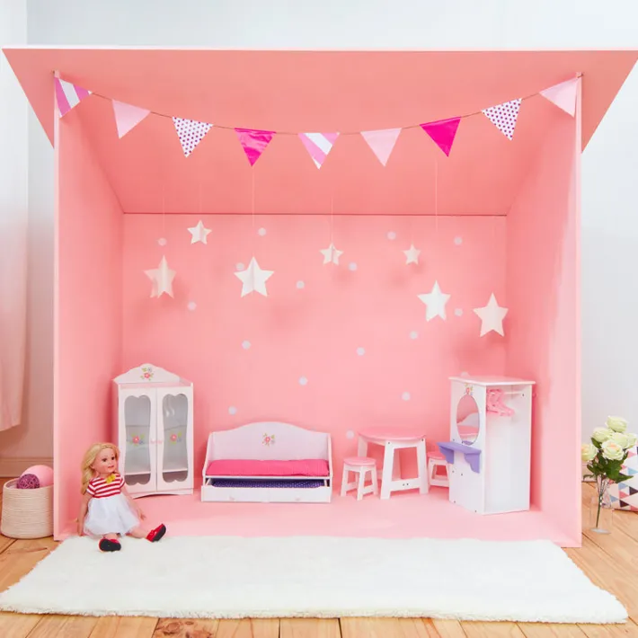 Kids Teamson OLIVIA'S LITTLE WORLD - LITLLE PRINCESS 18" DOLL TRUNDLE BED, WHITE- FINAL SALE