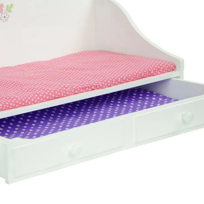 Kids Teamson OLIVIA'S LITTLE WORLD - LITLLE PRINCESS 18" DOLL TRUNDLE BED, WHITE- FINAL SALE