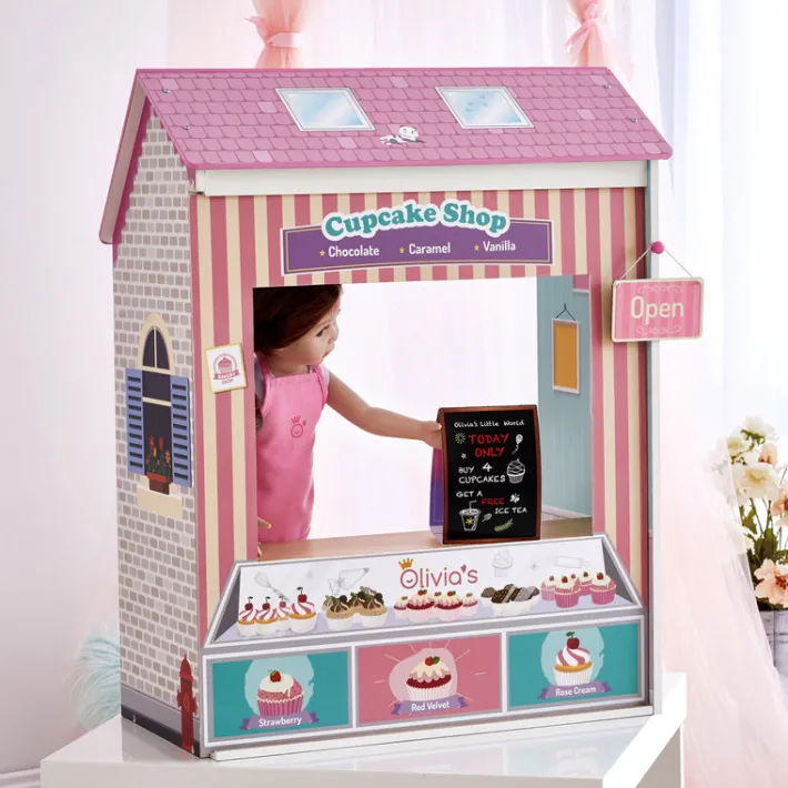 Kids Teamson OLIVIA'S LITTLE WORLD - OLIVIA'S CLASSIC CONVERTIBLE PLAY HOUSE 4-IN-1, PINK- FINAL SALE