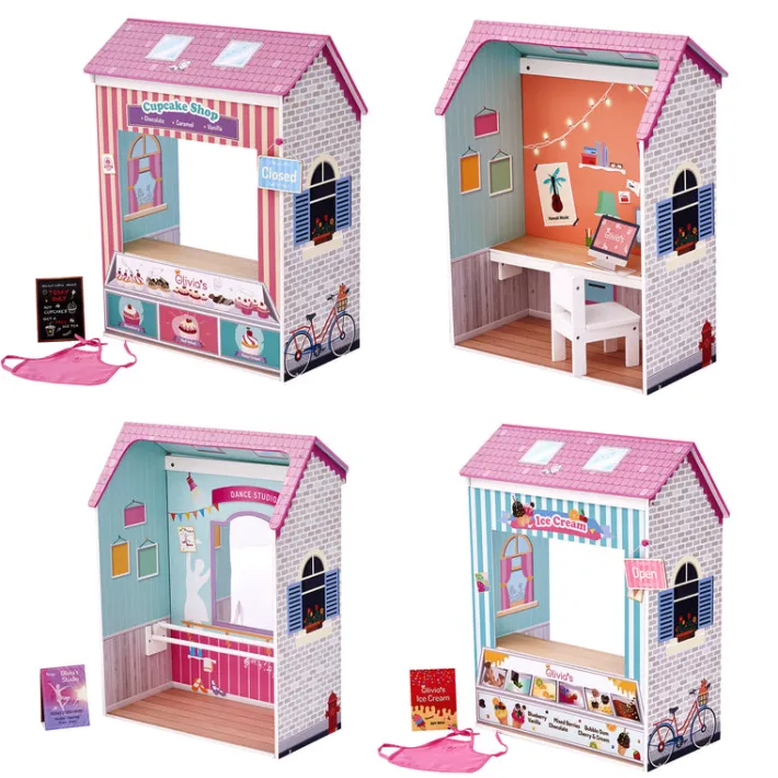 Kids Teamson OLIVIA'S LITTLE WORLD - OLIVIA'S CLASSIC CONVERTIBLE PLAY HOUSE 4-IN-1, PINK- FINAL SALE
