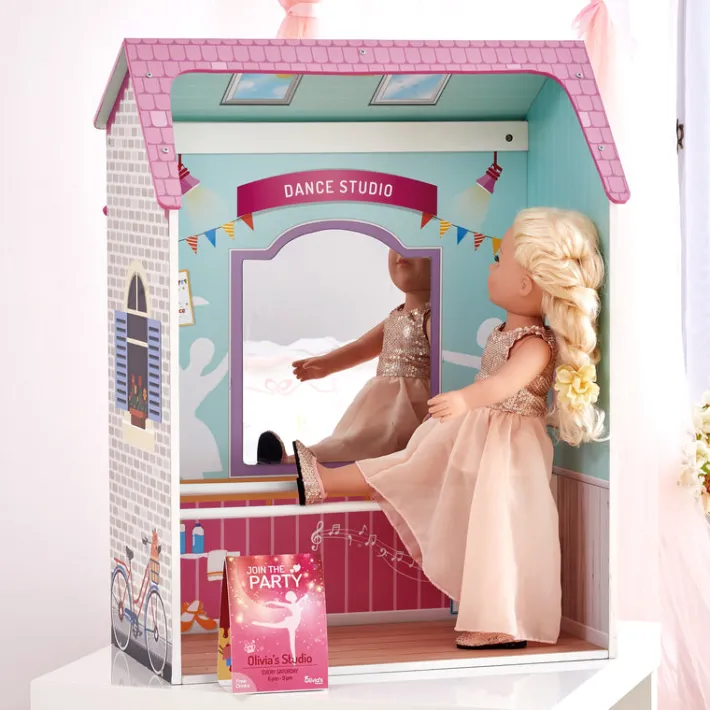 Kids Teamson OLIVIA'S LITTLE WORLD - OLIVIA'S CLASSIC CONVERTIBLE PLAY HOUSE 4-IN-1, PINK- FINAL SALE