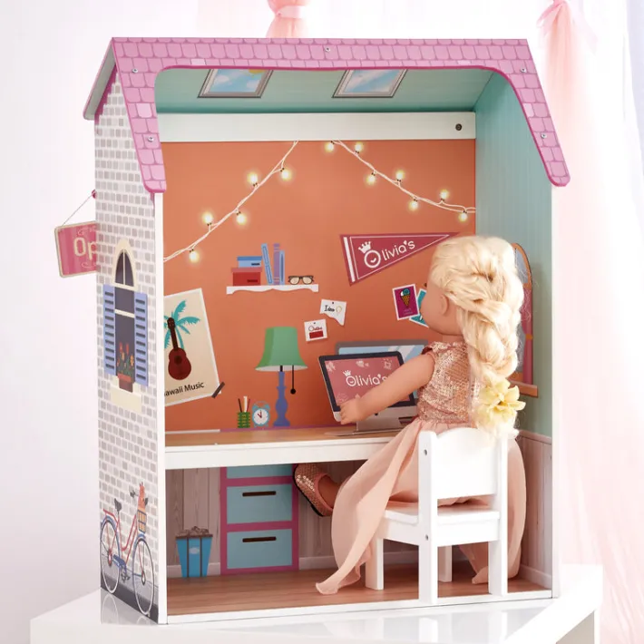 Kids Teamson OLIVIA'S LITTLE WORLD - OLIVIA'S CLASSIC CONVERTIBLE PLAY HOUSE 4-IN-1, PINK- FINAL SALE