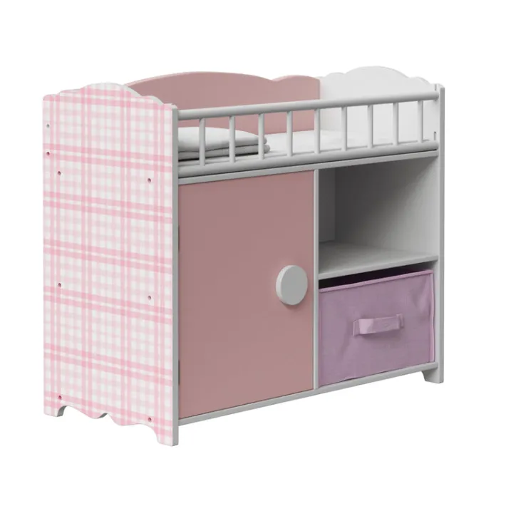 Kids Teamson Olivia's Little World Aurora Princess Baby Doll Crib with Storage, Pink