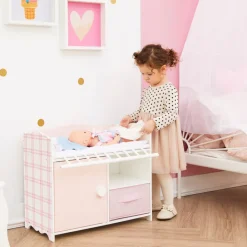 Kids Teamson Olivia's Little World Aurora Princess Baby Doll Crib with Storage, Pink