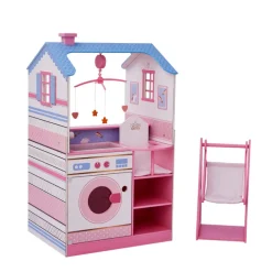 Kids Teamson Olivia's Little World Baby Dolls Changing Station Dollshouse with Storage, Pink