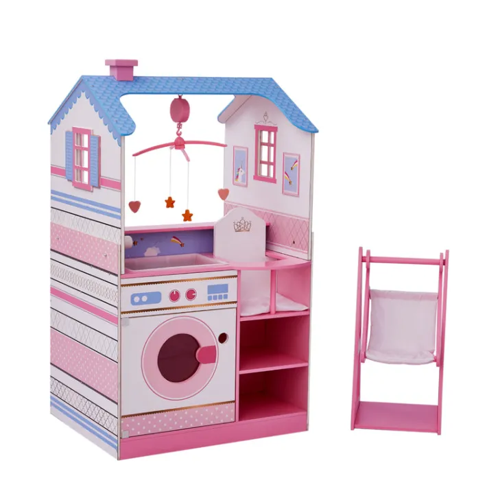 Kids Teamson Olivia's Little World Baby Dolls Changing Station Dollshouse with Storage, Pink