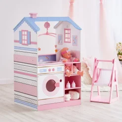 Kids Teamson Olivia's Little World Baby Dolls Changing Station Dollshouse with Storage, Pink