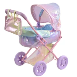 Kids Teamson Olivia’s Little World Deluxe 2-in-1 Baby Dolls Stroller, Iridescent Rainbow