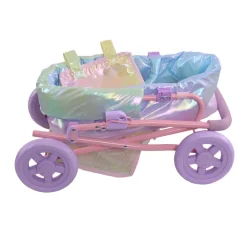Kids Teamson Olivia’s Little World Deluxe 2-in-1 Baby Dolls Stroller, Iridescent Rainbow