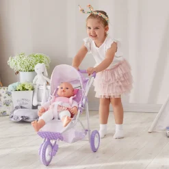 Kids Teamson Olivia's Little World Dolls Jogging-Style Doll Stroller with Canopy, Purple